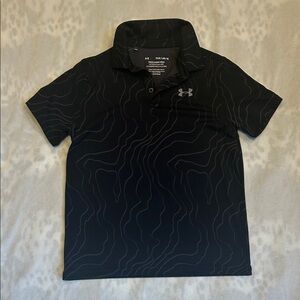 Under Armour Kids Black Patterned Polo